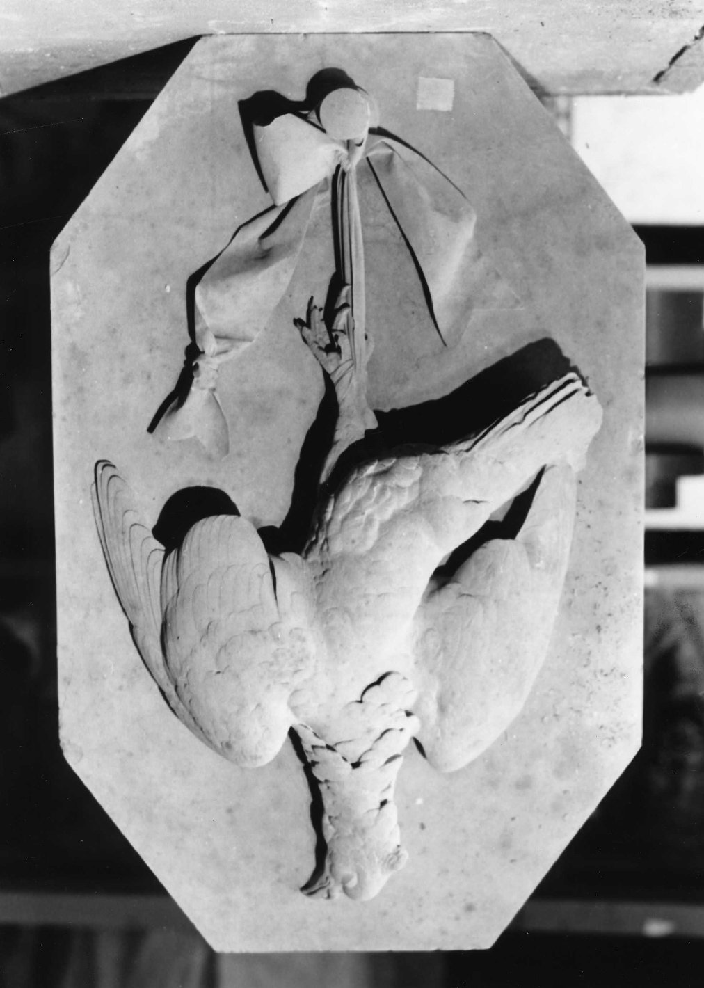 Uccello morto appeso, uccello (rilievo) di Pegrassi Salesio (sec. XIX)