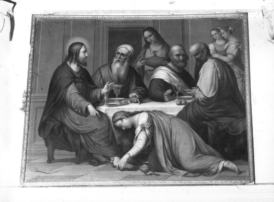 Cristo lava i piedi degli apostoli (dipinto) - ambito veronese (sec. XIX)