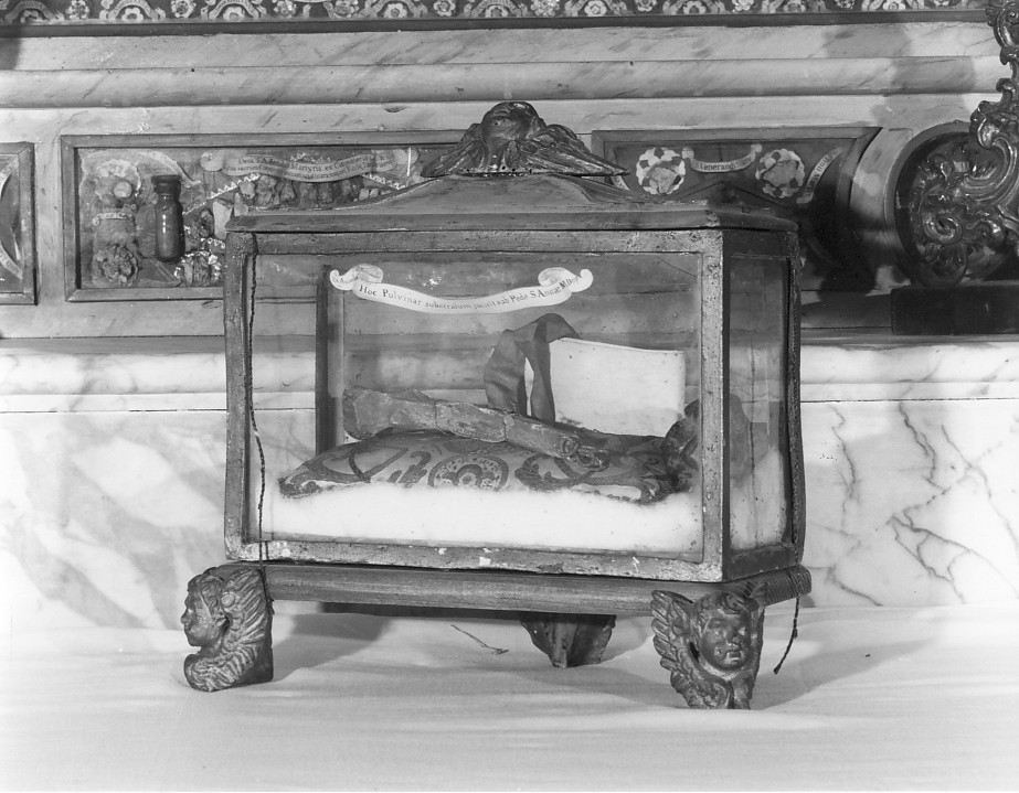 reliquiario a teca - a urna - ambito veronese (sec. XIX)