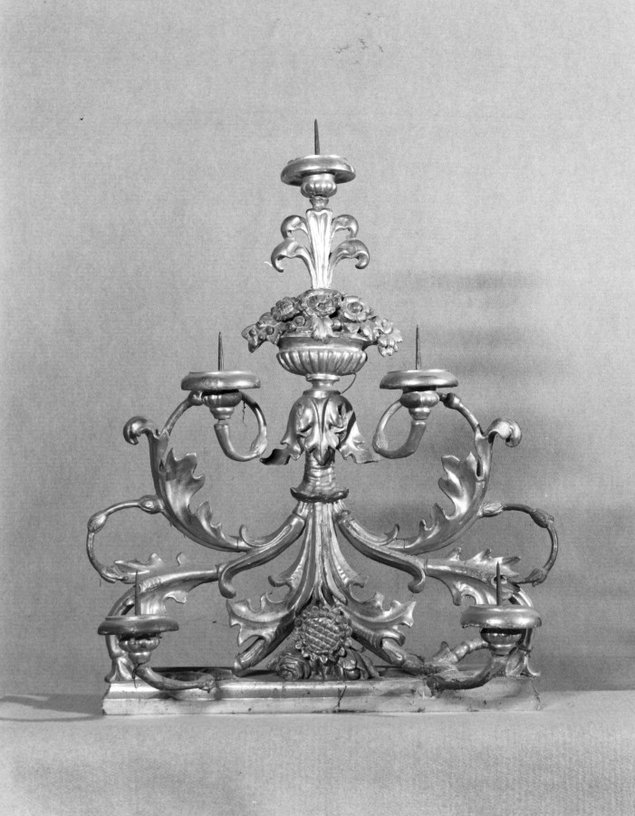 candeliere, elemento d'insieme - ambito veneto (sec. XIX)