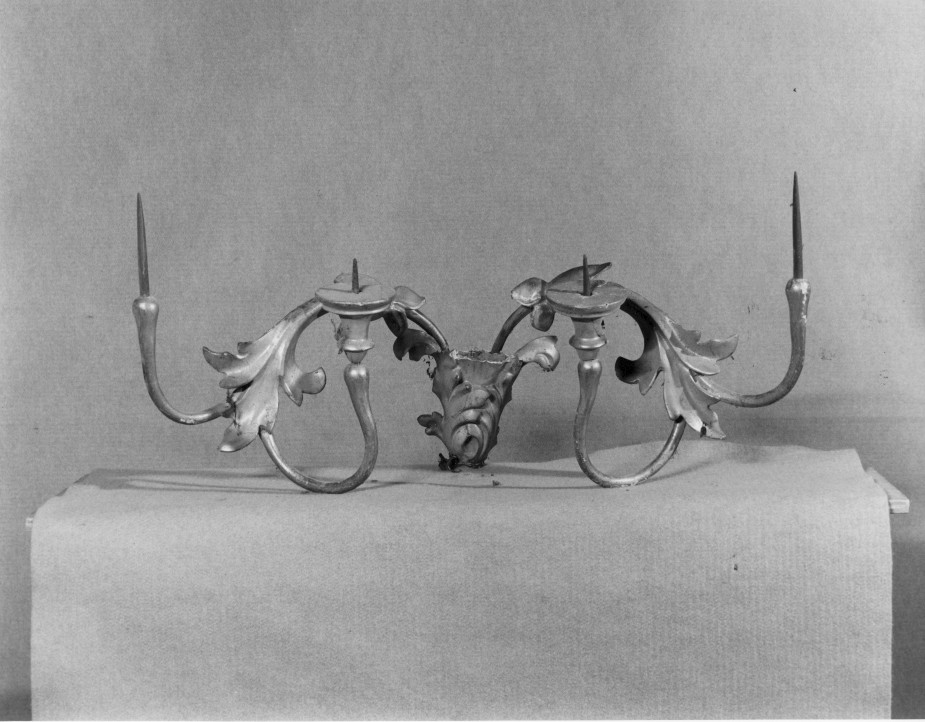 candeliere, elemento d'insieme - ambito veneto (sec. XIX)