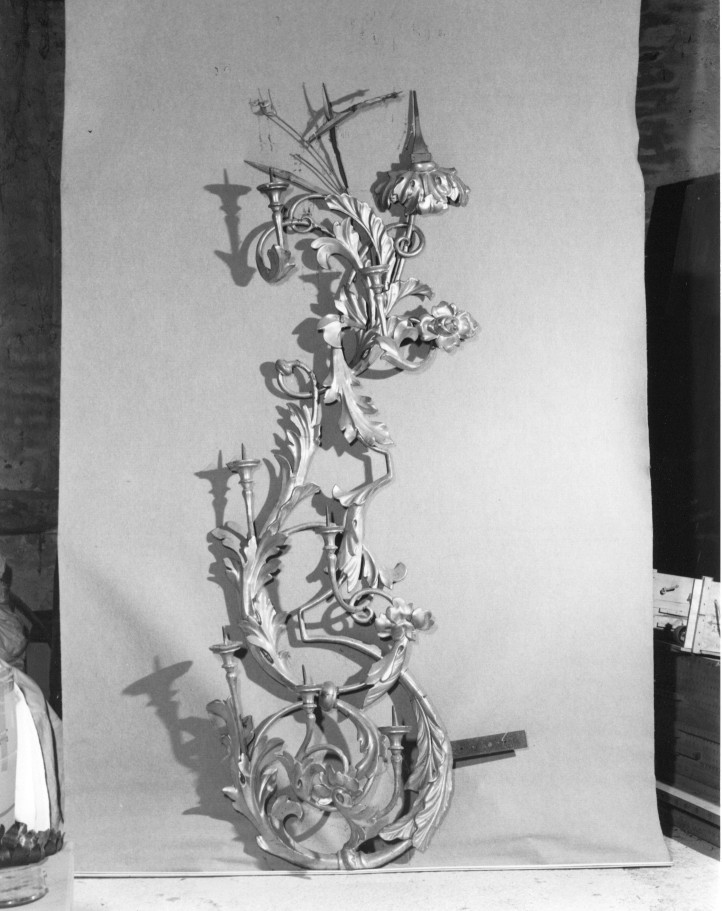 candeliere, elemento d'insieme - ambito veneto (sec. XIX)