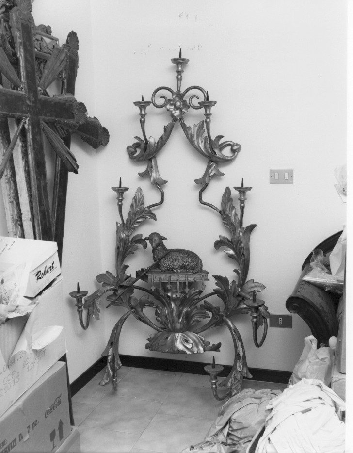 candeliere, elemento d'insieme - ambito veneto (sec. XIX)