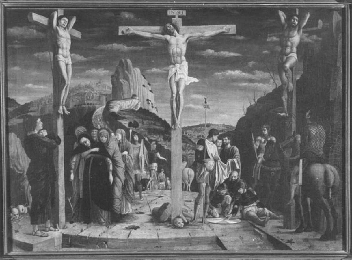 crocifissione di Cristo (dipinto, elemento d'insieme) di Caliari Paolo detto Caliari Paolino (sec. XVIII)