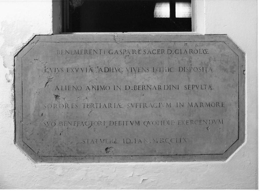 lapide documentaria - ambito veneto (sec. XVIII)