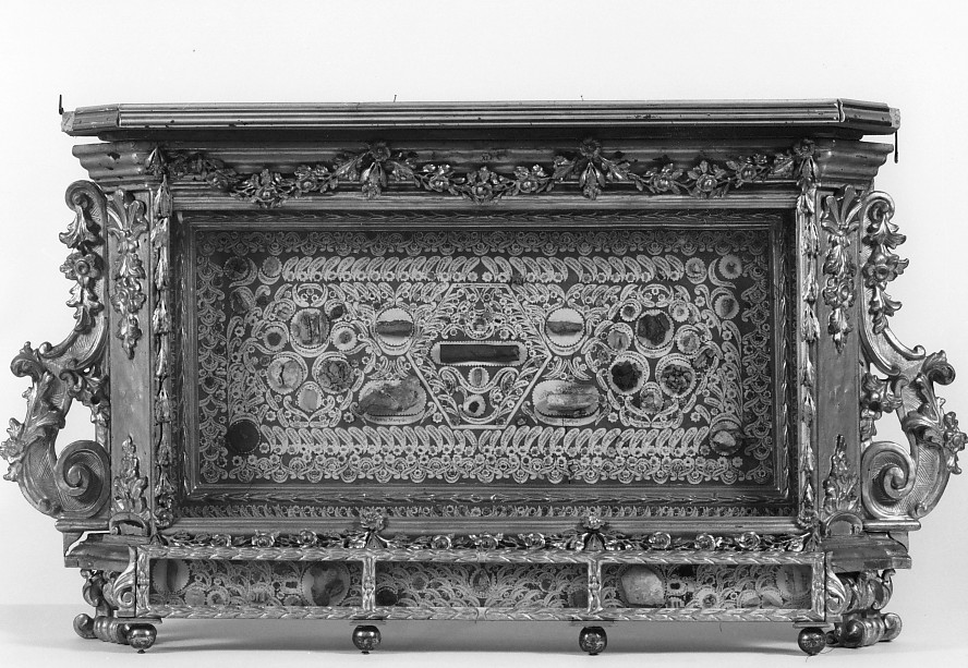 reliquiario a teca - ambito veronese (sec. XIX)