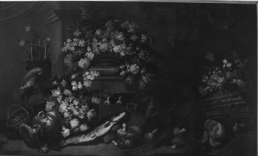 natura morta con pesci (dipinto) - ambito veronese (fine sec. XVII)