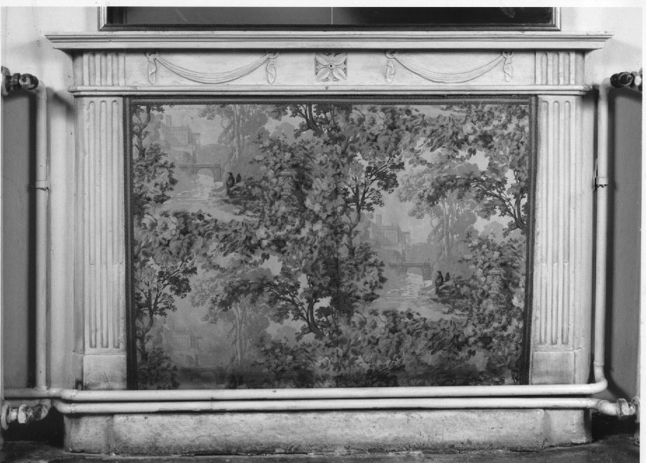 paesaggio con alberi (paracamino) - ambito veronese (sec. XVIII)