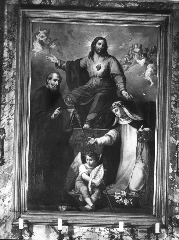 Sacro Cuore di Gesù (dipinto) di Caliari Paolo detto Caliari Paolino, Caliari Giovanni Battista (sec. XIX)
