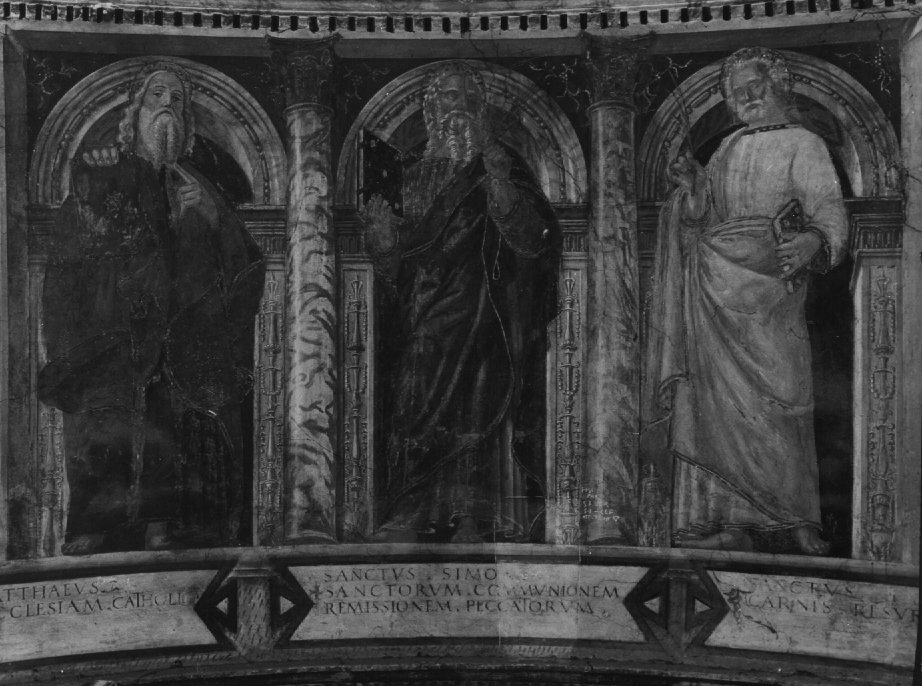 Santi (dipinto) di Falconetto Giovanni Maria, Morone Domenico (fine sec. XV)