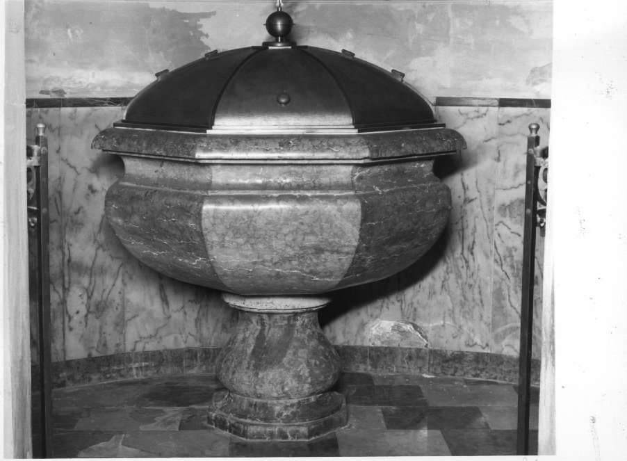 fonte battesimale - a fusto - ambito veneto (ultimo quarto sec. XVIII)