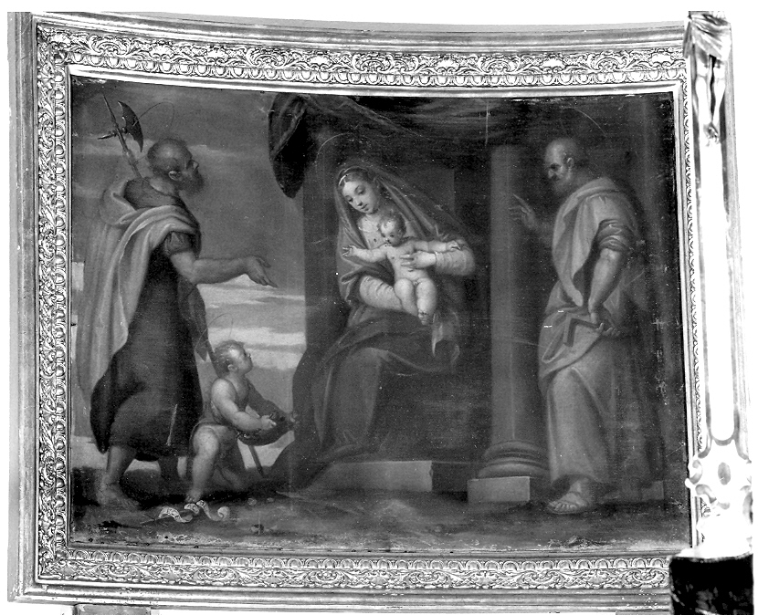 Madonna con Bambino e Santi (dipinto) di Ridolfi Claudio (prima metà sec. XVII)