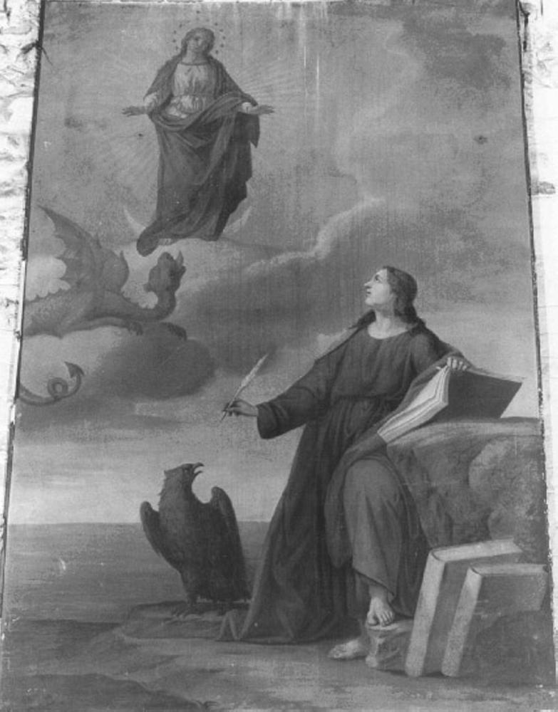San Giovanni Evangelista in Patmos (dipinto) di Salomoni Antonio (fine/inizio secc. XIX/ XX)