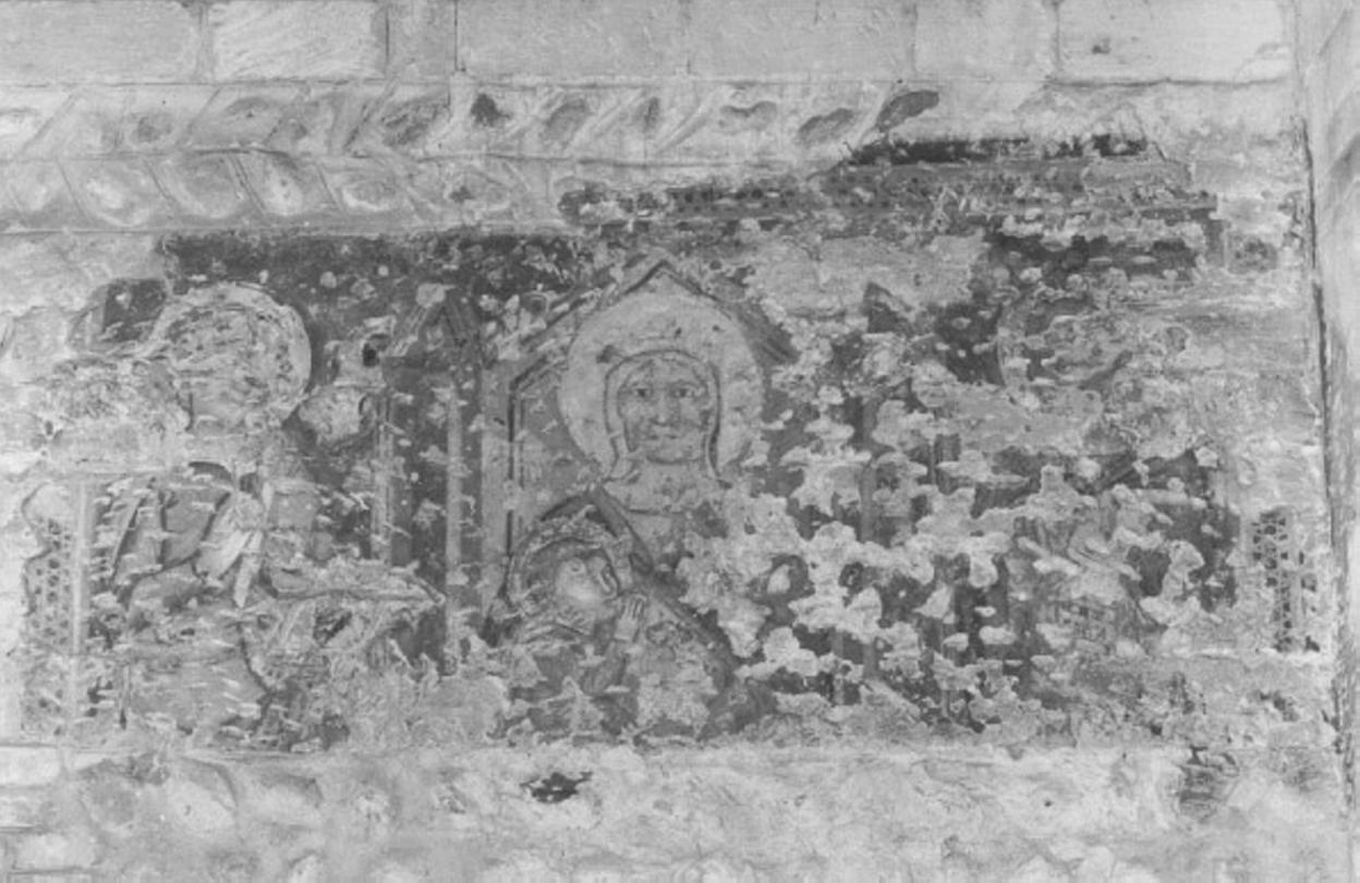 Madonna con Bambino in trono tra santi (dipinto) - ambito veneto (sec. XIV)