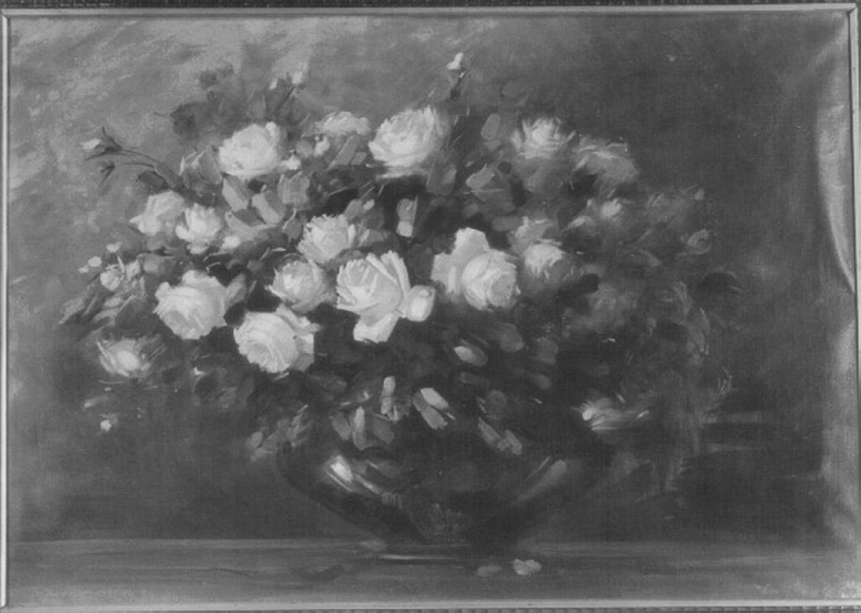 vaso con fiori (dipinto) di Giacobbi E (secc. XIX/ XX)