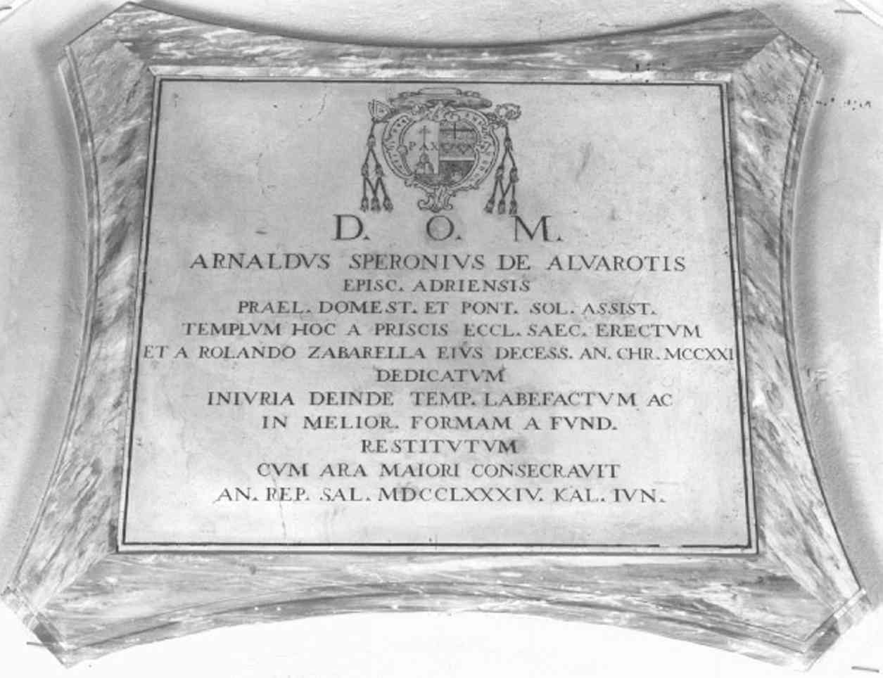 lapide commemorativa - ambito veneto (sec. XVIII)