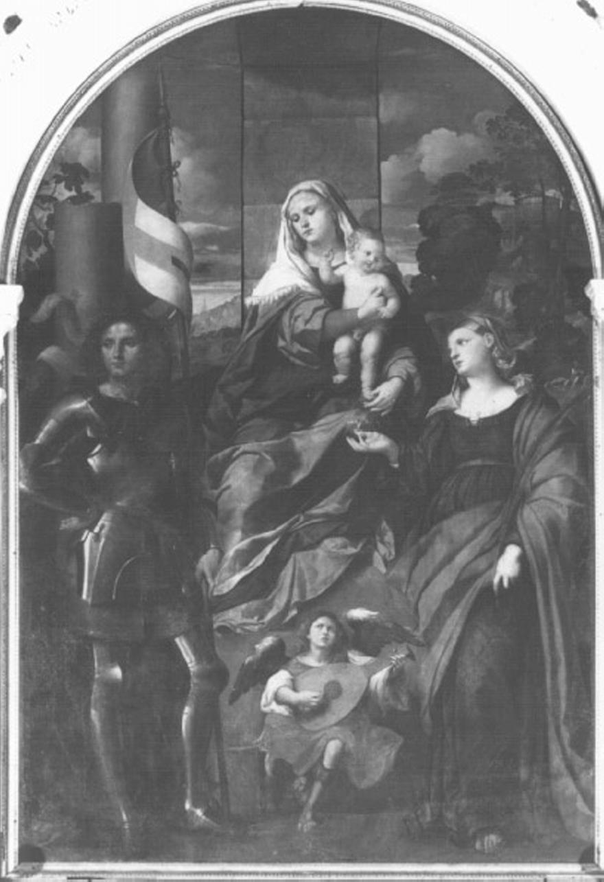 Madonna con Bambino e Santi (dipinto) di Negretti Jacopo detto Palma il Giovane (sec. XVI)