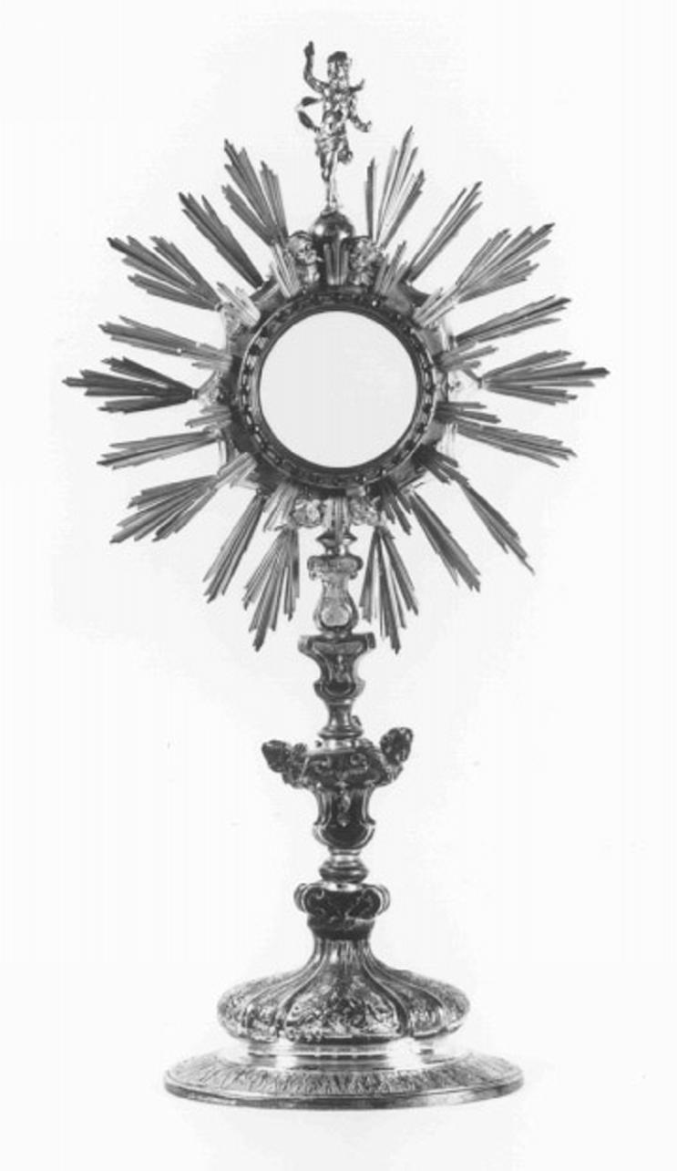 ostensorio - a raggiera - ambito veneto (prima metà sec. XIX)