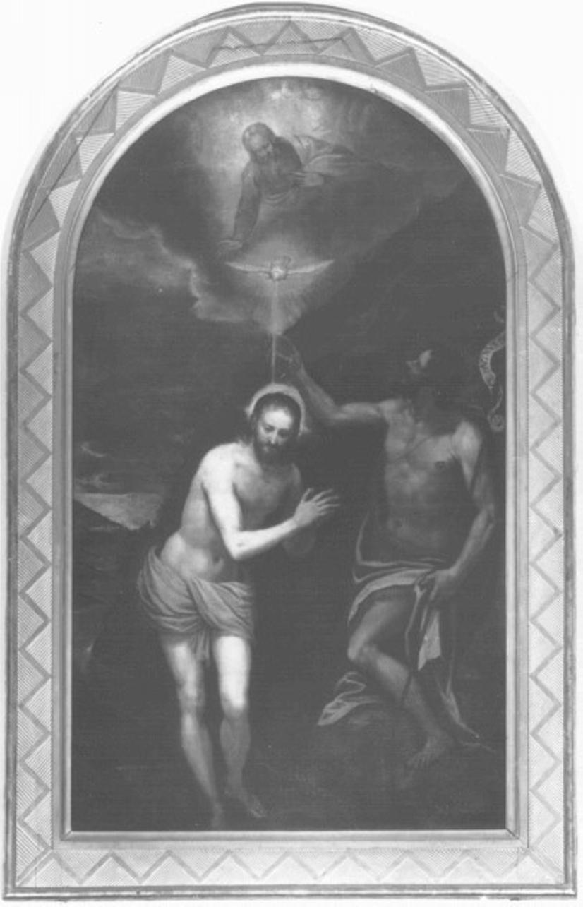 battesimo di Cristo (dipinto) di Maganza Alessandro (attribuito) (secc. XVI/ XVII)
