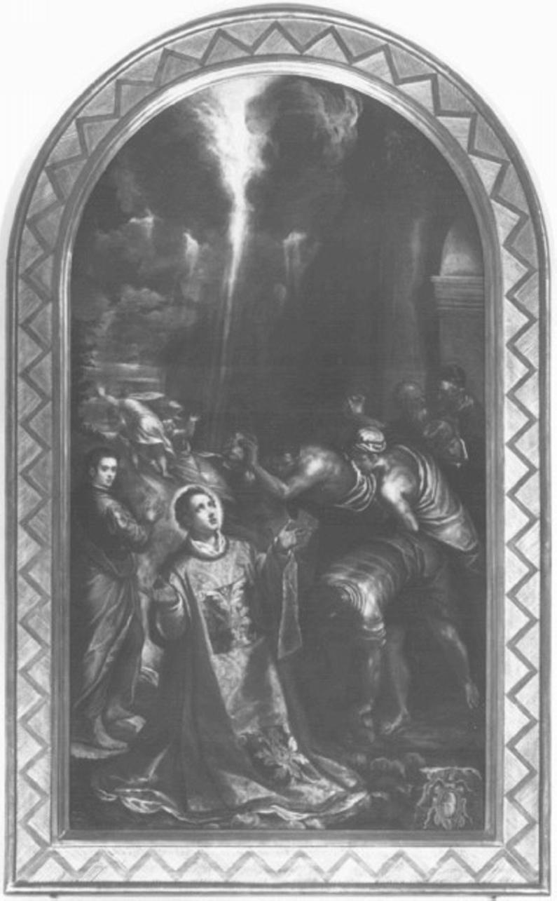 lapidazione di Santo Stefano (dipinto) di Maganza Alessandro (attribuito) (ultimo quarto sec. XVI)