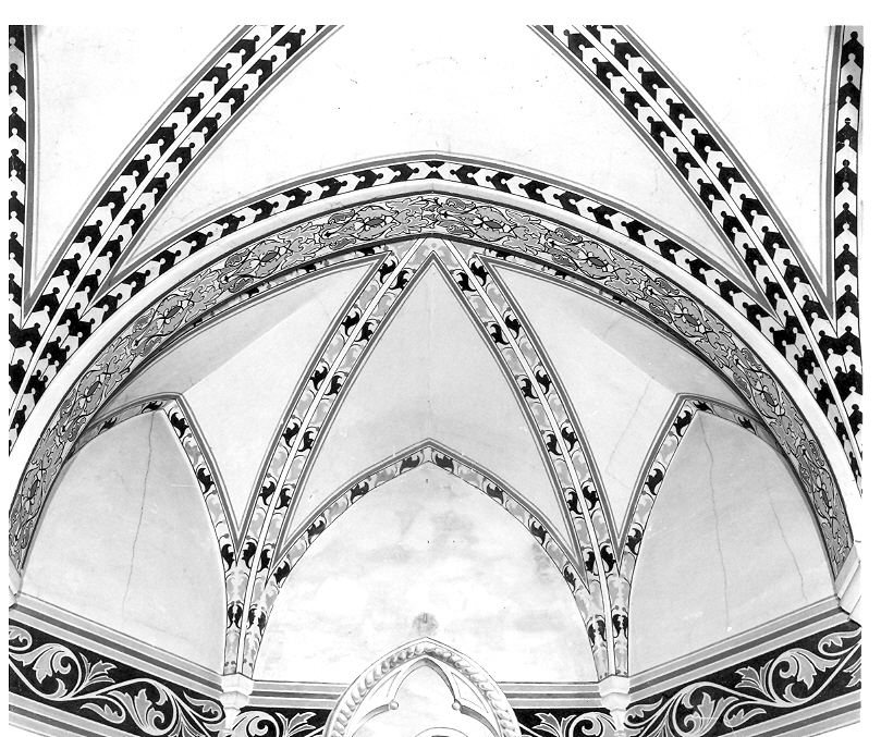 motivo decorativo geometrico (dipinto) - ambito veneto (sec. XX)