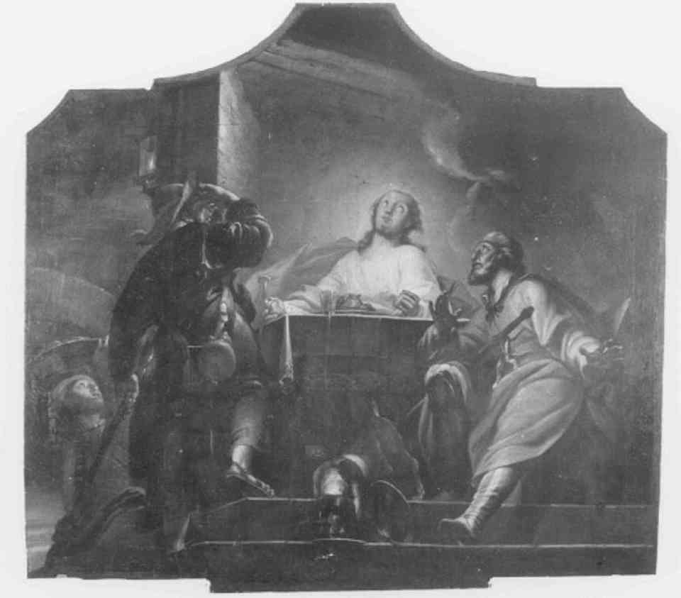 cena in Emmaus (dipinto) di Marcola Giovanni Battista (sec. XVIII)