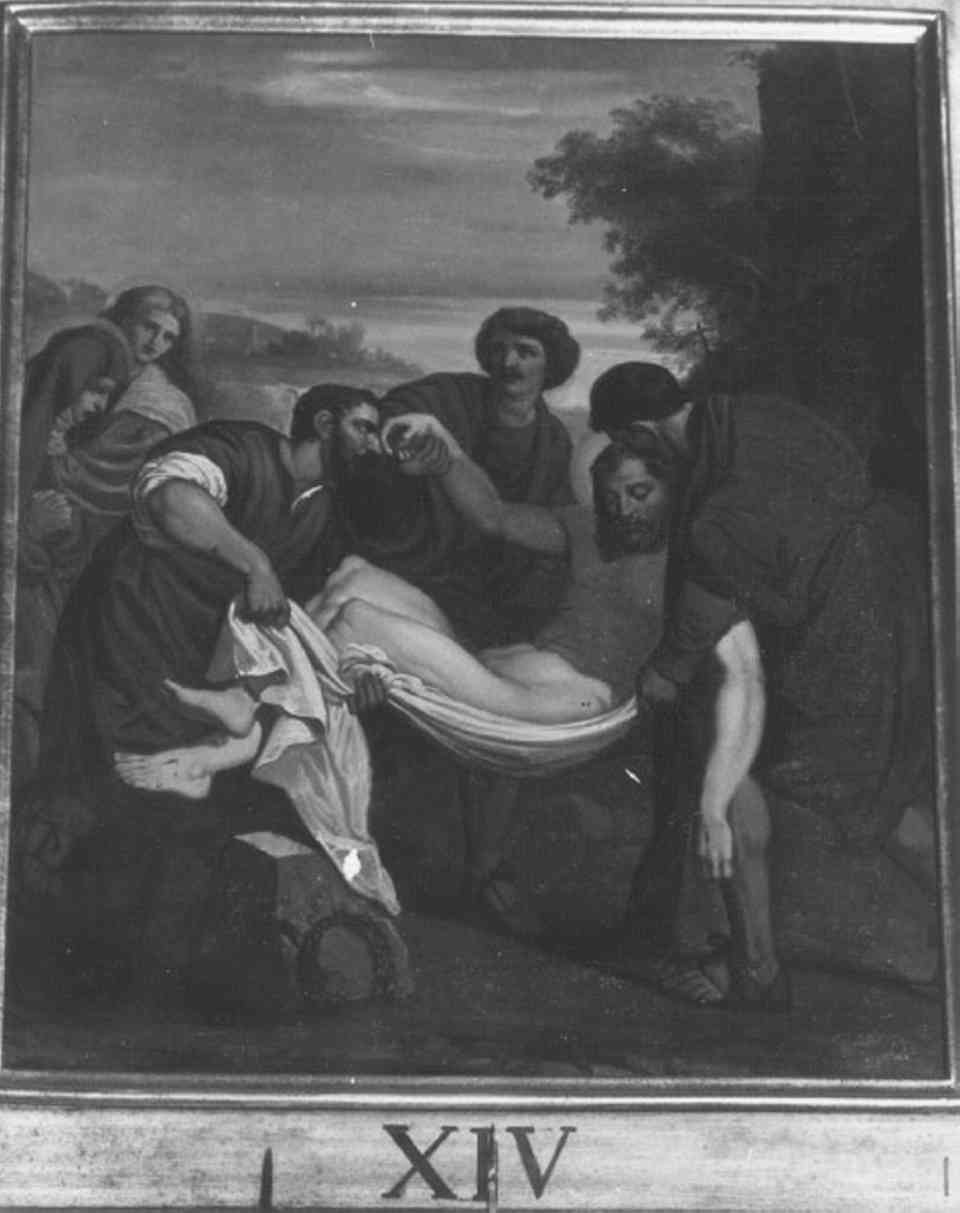 stazione XIV: Gesù deposto nel sepolcro (dipinto) - ambito veneto (fine/inizio secc. XIX/ XX)