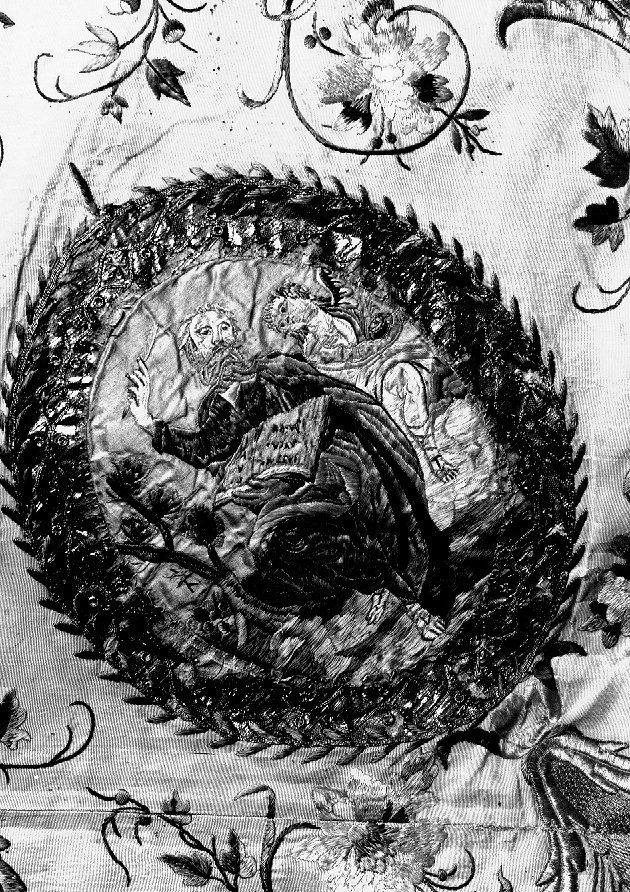 San Matteo Evangelista (decorazione a ricamo, elemento d'insieme) - ambito veneto (sec. XVIII)