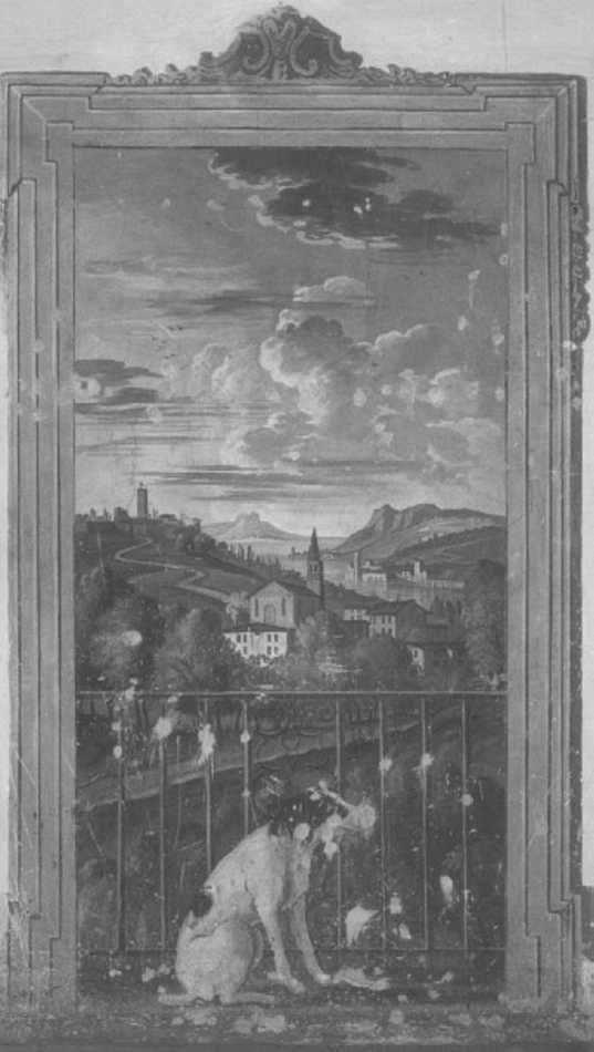 paesaggio lacustre (dipinto) - ambito veneto (sec. XVIII)