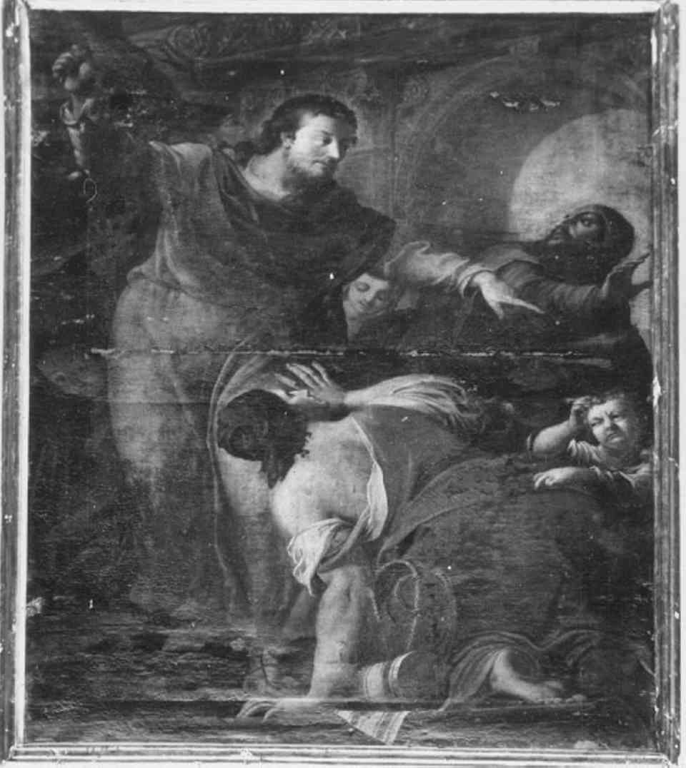 Cristo caccia i mercanti dal tempio (dipinto) - ambito veneto (sec. XVIII)