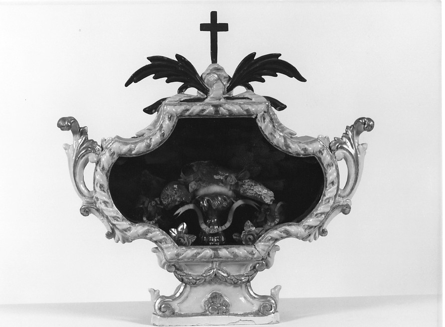 reliquiario a teca - a urna, serie - ambito veneto (sec. XIX)