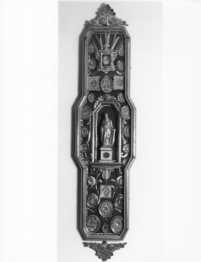 reliquiario a teca, serie - ambito veneto (sec. XIX)