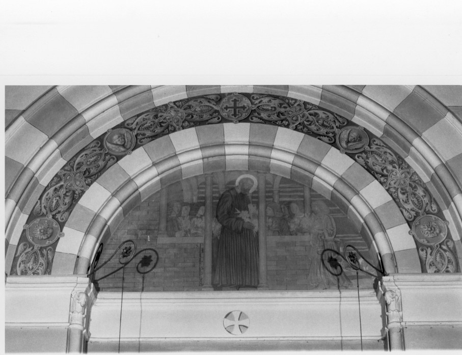 motivi decorativi vegetali con putti alati (dipinto) - ambito veneto (sec. XX)