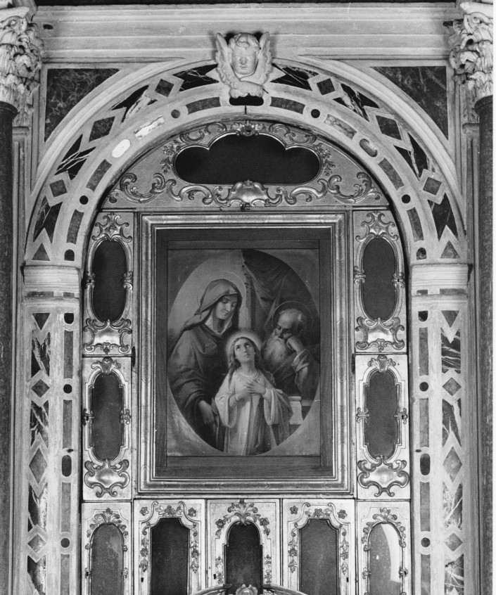 Maria Vergine bambina con Sant'Anna e San Gioacchino (pala d'altare, opera isolata) - ambito veronese (sec. XVII)