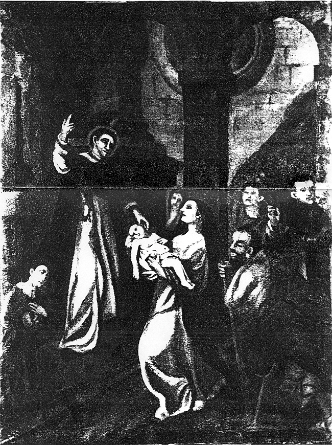 Madonna con Bambino e devoti (dipinto, opera isolata) - ambito veronese (seconda metà sec. XVIII)