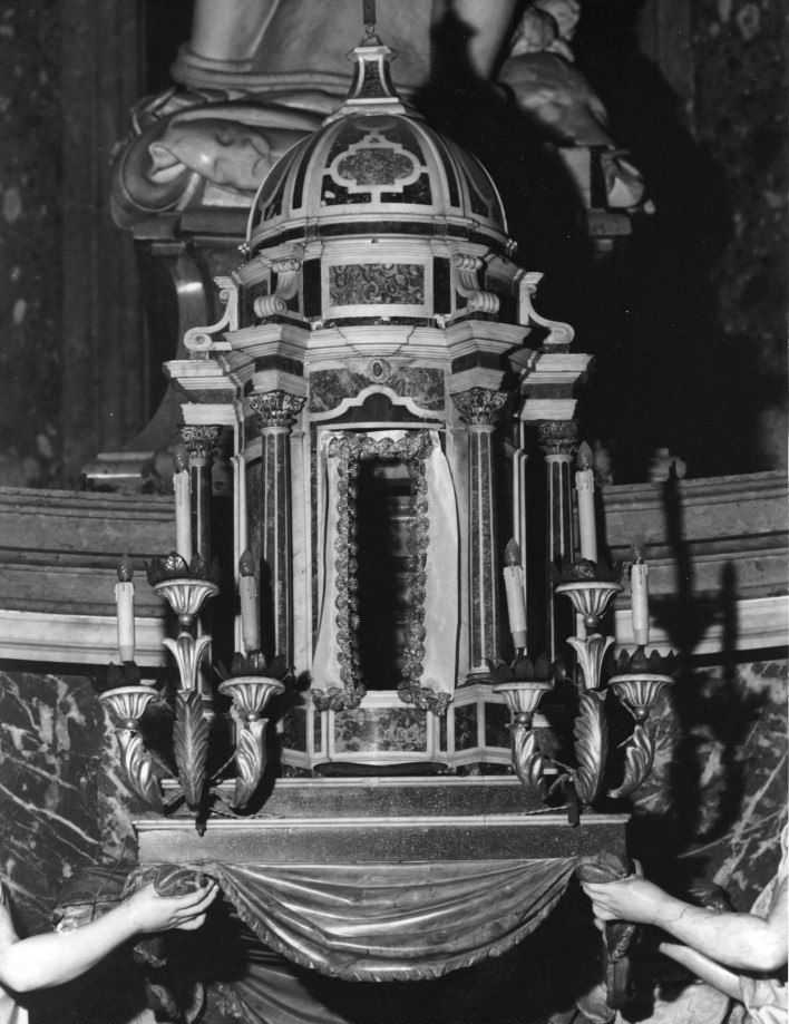 tronetto per esposizione eucaristica, elemento d'insieme di Pozzo Andrea, Corbarelli Antonio (sec. XVIII)