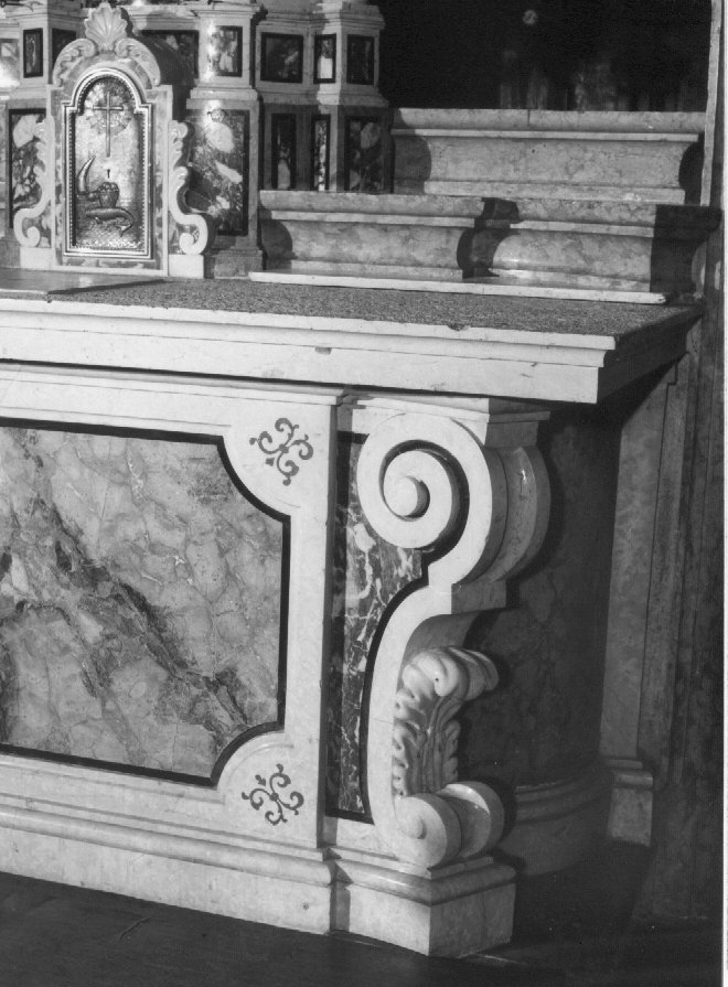 mensa d'altare, elemento d'insieme - ambito veneto (seconda metà sec. XVIII)
