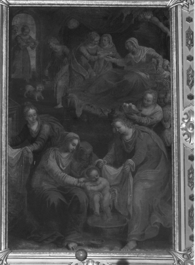 nascita di Maria Vergine (dipinto, opera isolata) di Riccio Domenico detto Brusasorci (sec. XVI)