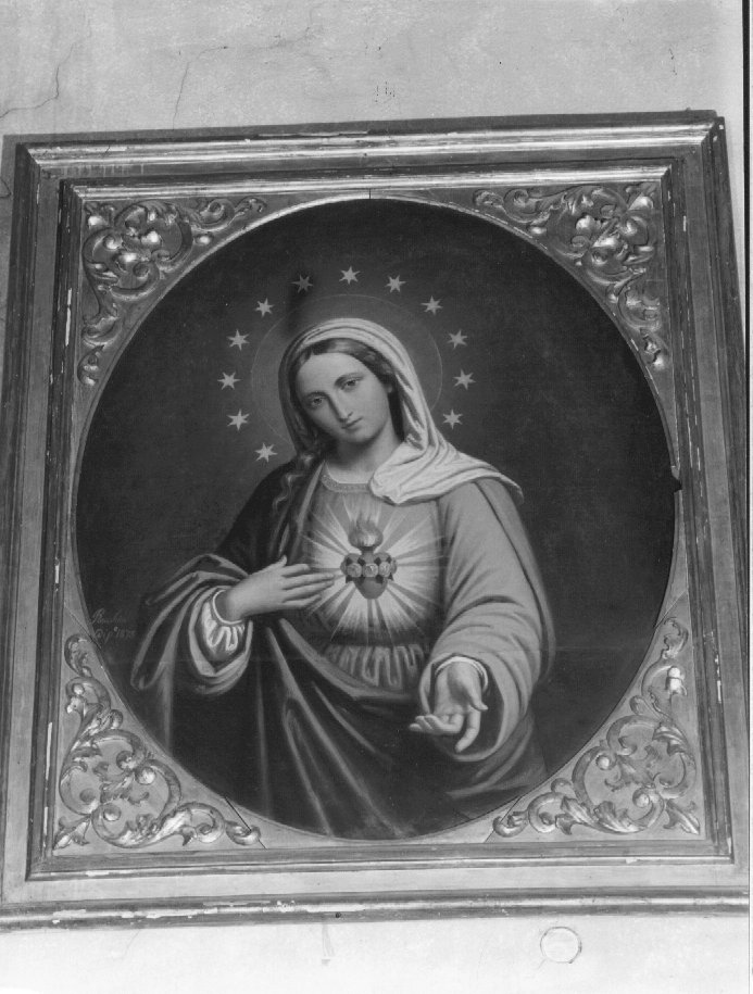 Sacro Cuore di Maria (dipinto, opera isolata) di Recchia Angelo (sec. XIX)