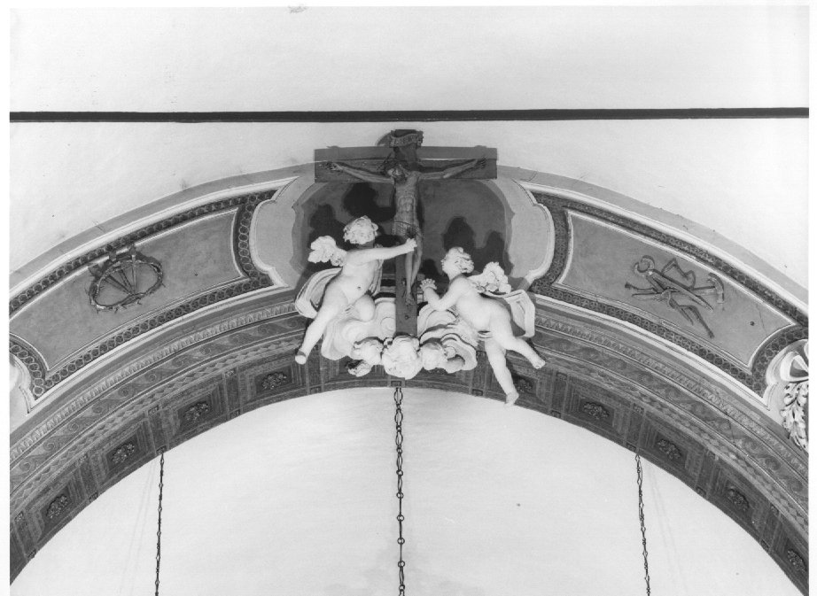 angeli reggenti la croce (gruppo scultoreo) - ambito veneto (sec. XVIII)