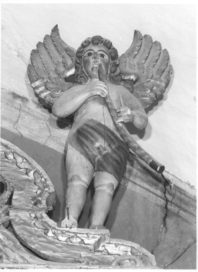 angelo musicante (scultura, elemento d'insieme) - ambito veneto (sec. XVII)