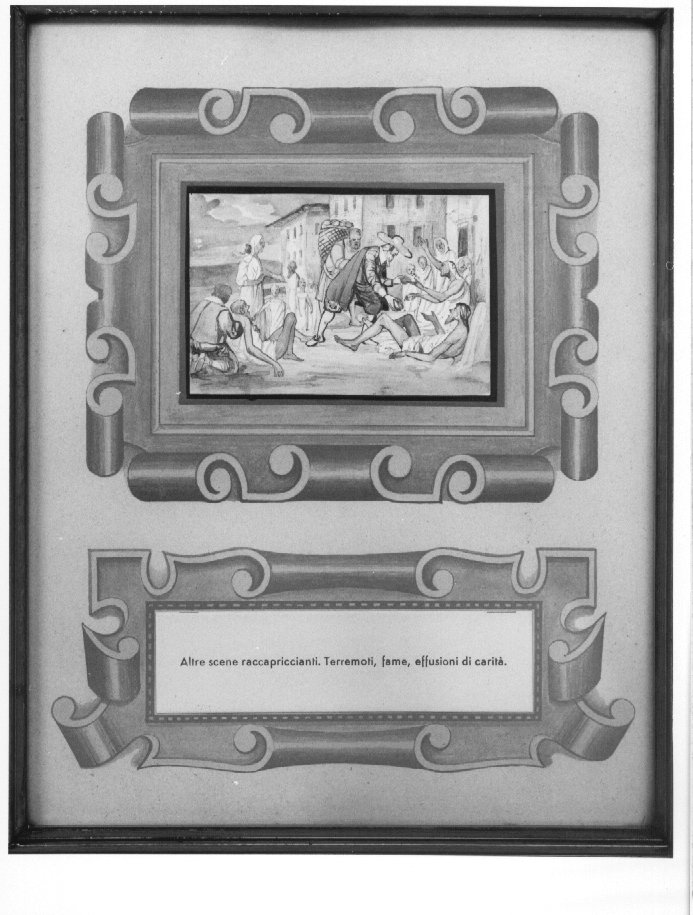 Altre scene raccapriccianti. Terremoti, fame, effusioni di carità (dipinto, elemento d'insieme) - ambito veronese (sec. XX)