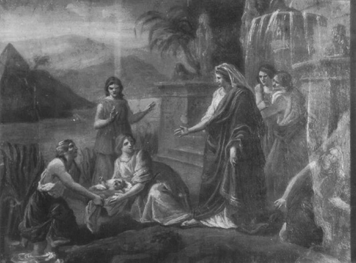 Mosè salvato dalle acque (dipinto) - ambito veronese (sec. XIX)
