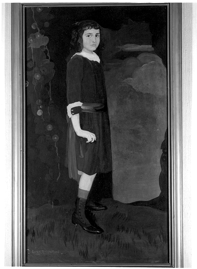 Figura in piedi, figura femminile (dipinto, opera isolata) di Trentini Guido (sec. XX)