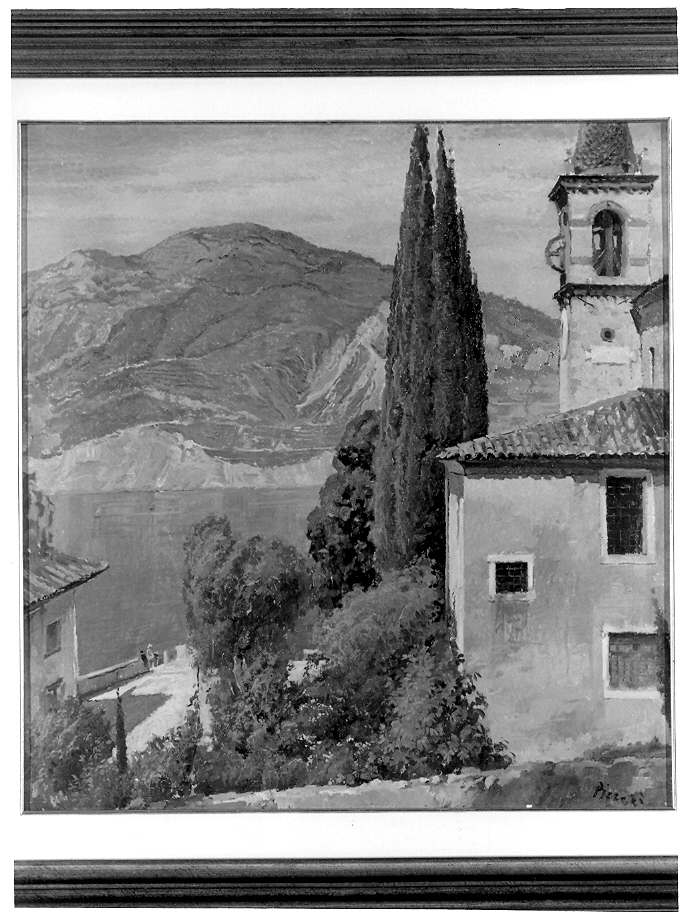 San Giovanni di Brenzone, paesaggio (dipinto, opera isolata) di Piccoli Carlo Francesco (prima metà sec. XX)