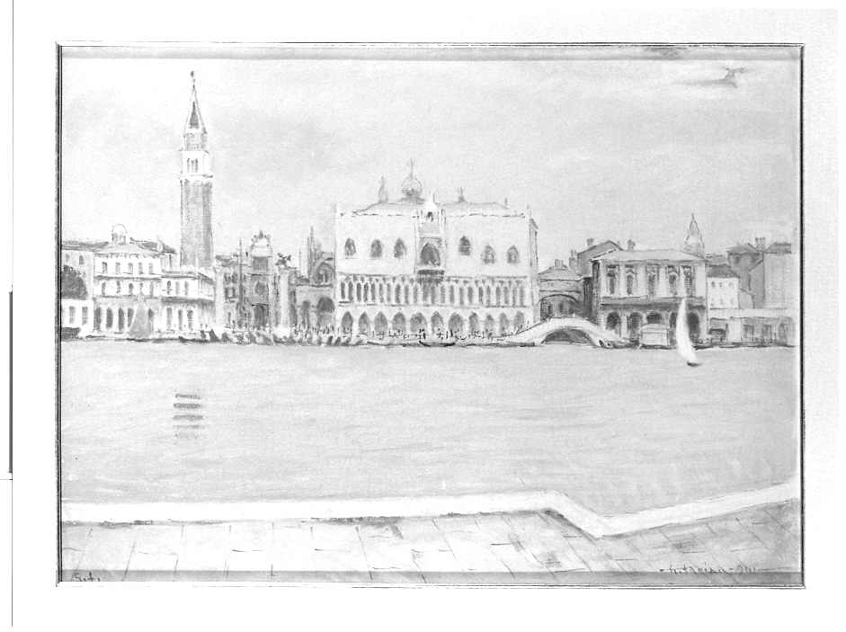 Palazzo Ducale a Venezia, veduta di città (dipinto, opera isolata) di Farina Guido (sec. XX)
