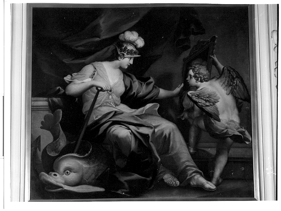 La Temperanza (o La Prudenza ?), figura allegorica femminile (dipinto, opera isolata) - ambito veneto (secondo quarto sec. XVIII)