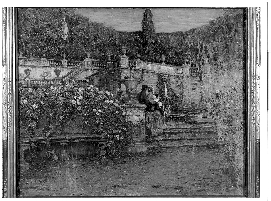 Maggio, paesaggio (dipinto, opera isolata) di Tavernier Andrea (primo quarto sec. XX)