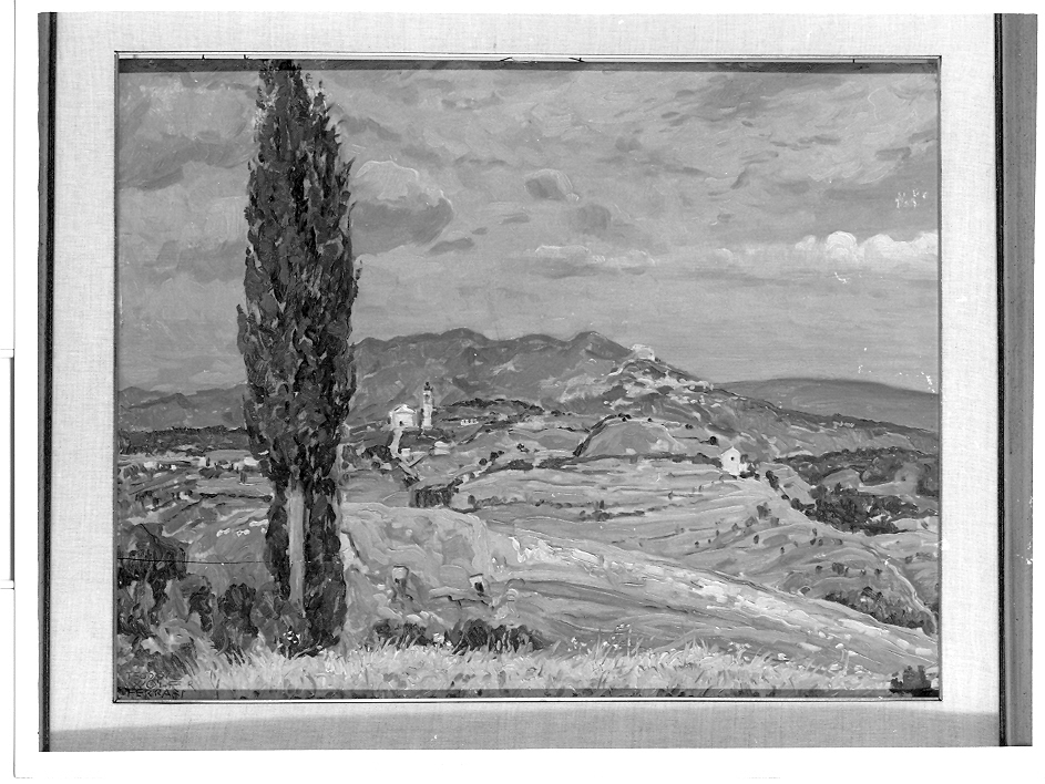 Colli asolani, paesaggio (dipinto, opera isolata) di Wolf Ferrari Teodoro (primo quarto sec. XX)