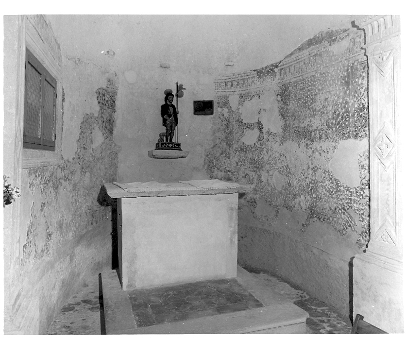 motivi decorativi a finti tendaggi (dipinto, frammento) - ambito veneto (sec. XVI)